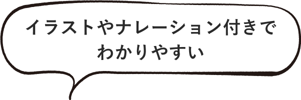 イラストやナレーションつきで分かりやすい